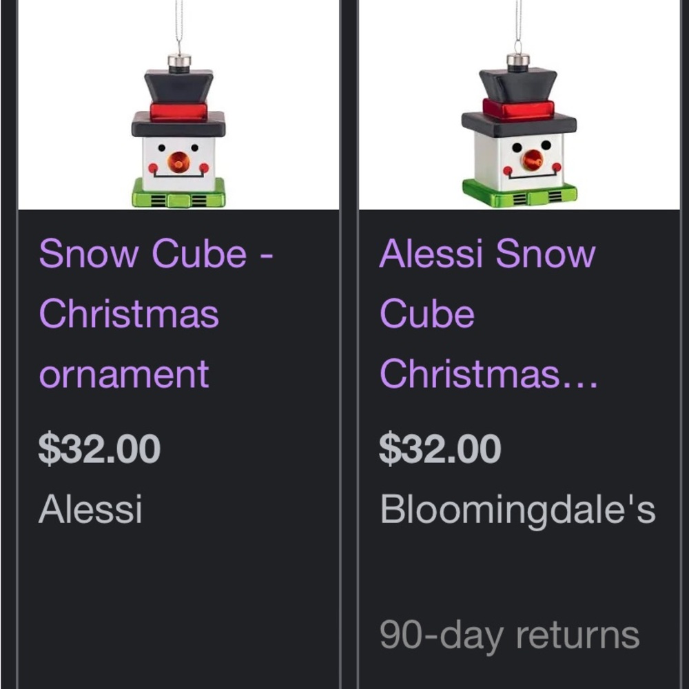 Alessi Snow Cube Ornament